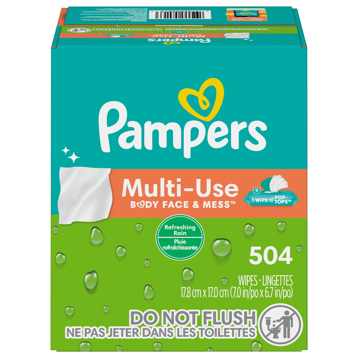slide 1 of 4, Pampers Baby Wipes Multi-Use Refreshing Rain 9X Pop-Top Packs 504 Count, 504 ct