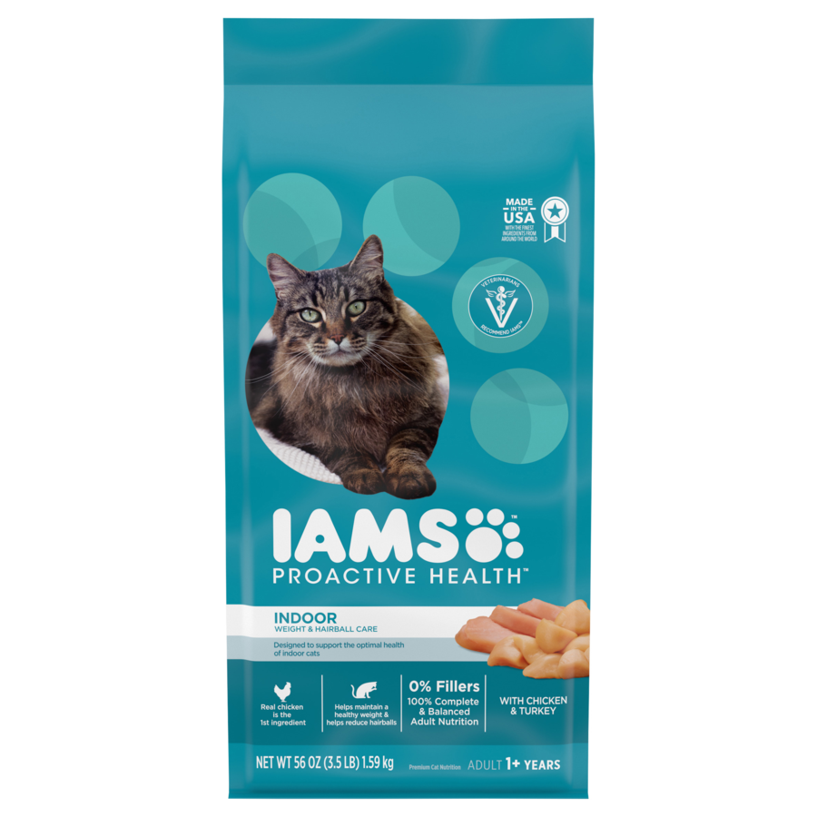 slide 1 of 1, Iams - Proactive Health Weight & Hairball Care Chicken & Turkey Cat Food (3.5 Lb), 3.5 lb