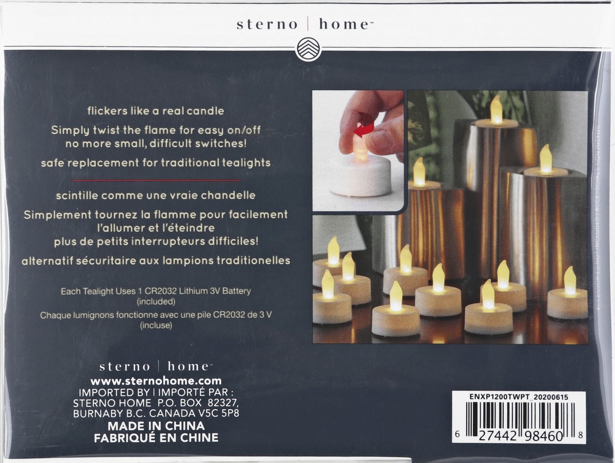 slide 8 of 9, Sterno Home Twist Flame LED Tealights 12 ea, 12 ct