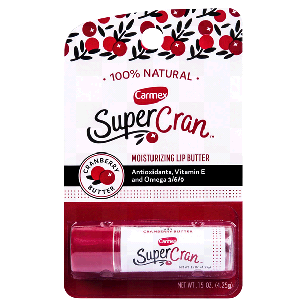 slide 1 of 7, Carmex SuperCran Moisturizing Lip Butter, 0.15 oz