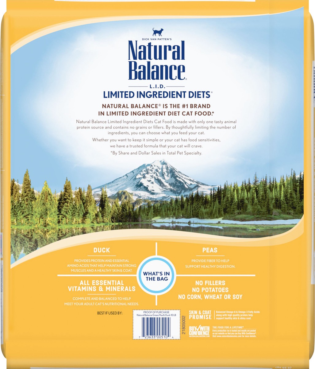 slide 2 of 9, Natural Balance L.I.D. Limited Ingredients Diet Grain Free Green Pea & Duck Formula Cat Food 10 lb, 10 lb
