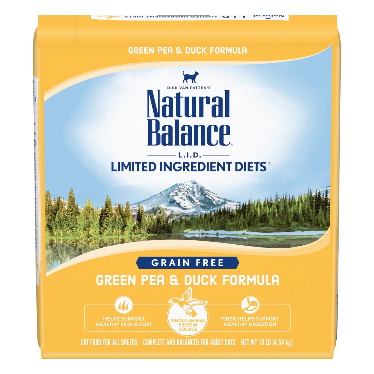 slide 1 of 9, Natural Balance Limited Ingredient Diets Green Pea & Duck Formula Dry Cat Food, 10 Pounds, Grain Free, 10 lb