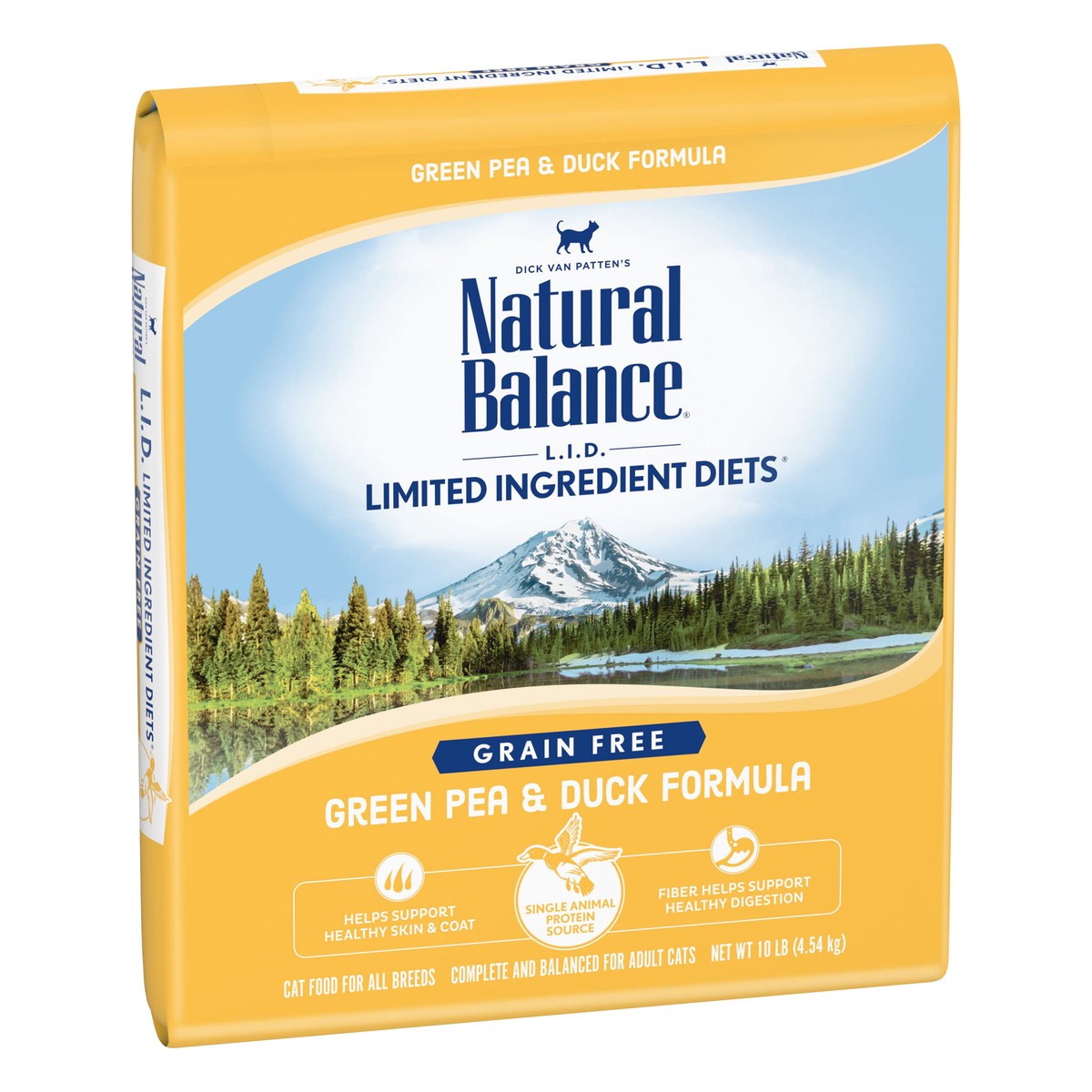 slide 6 of 9, Natural Balance Limited Ingredient Diets Green Pea & Duck Formula Dry Cat Food, 10 Pounds, Grain Free, 10 lb