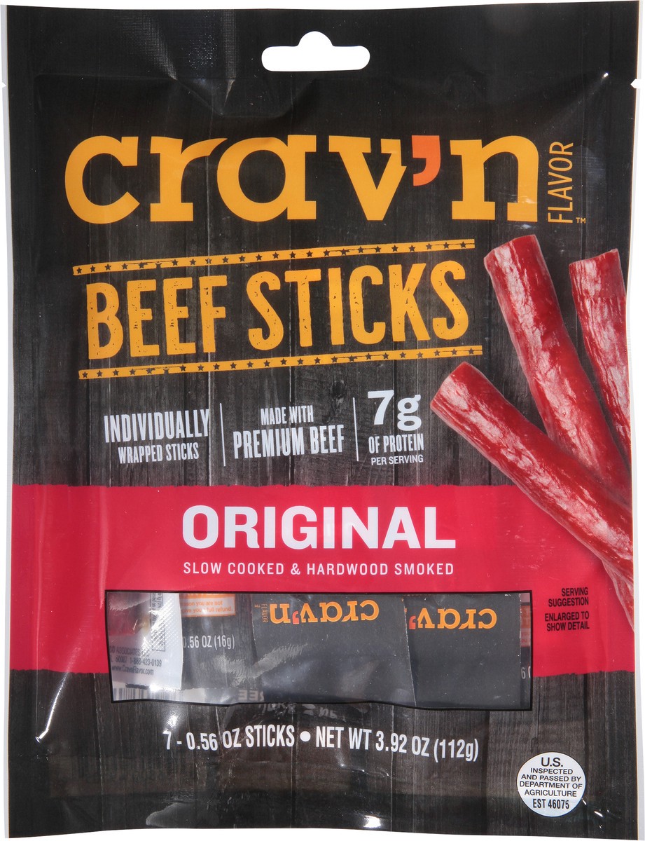slide 14 of 14, Crav'n Flavor Original Beef Sticks 7 ea, 7 ct