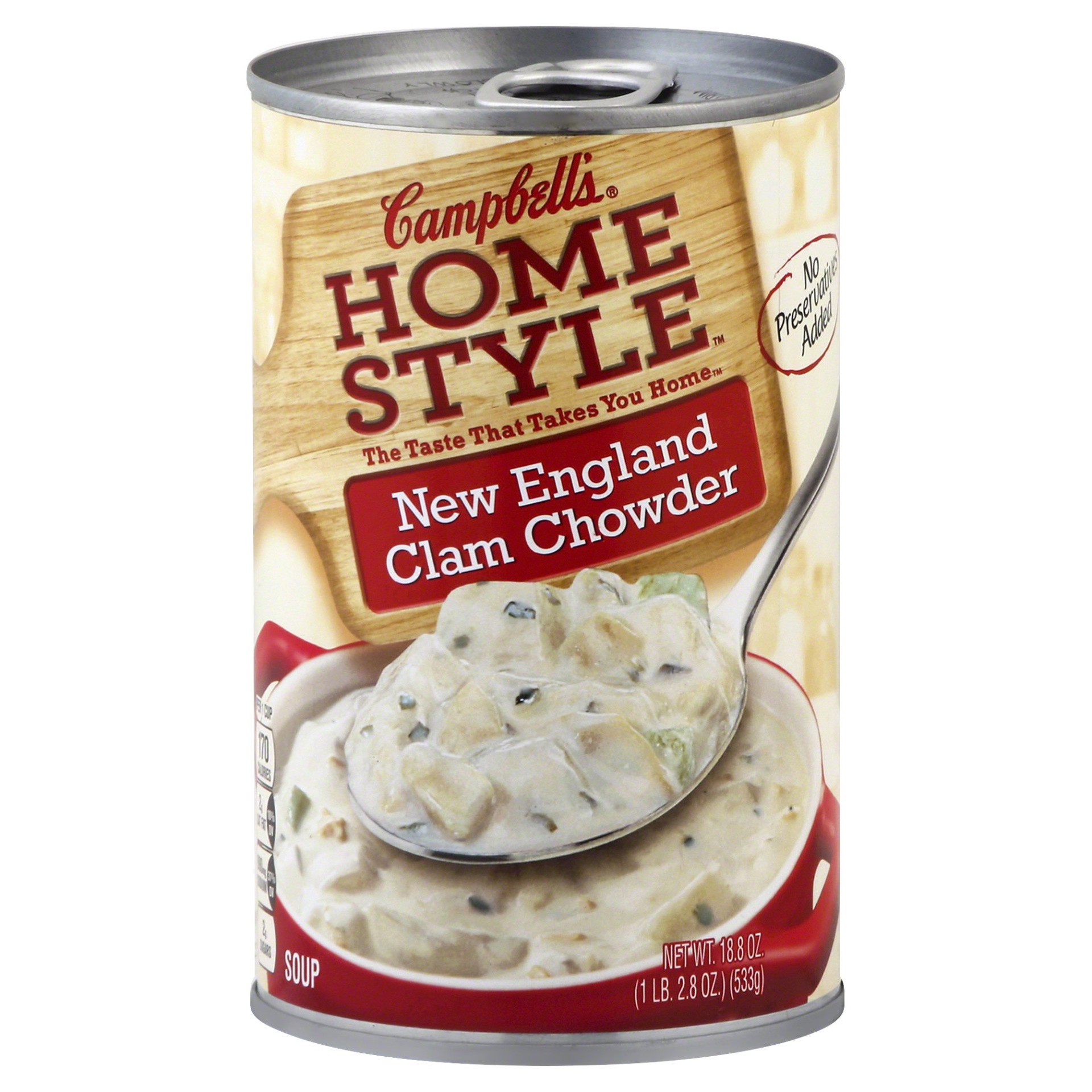 slide 1 of 4, Campbell's Homestyle New England Clam Chowder Soup, 18.8 oz