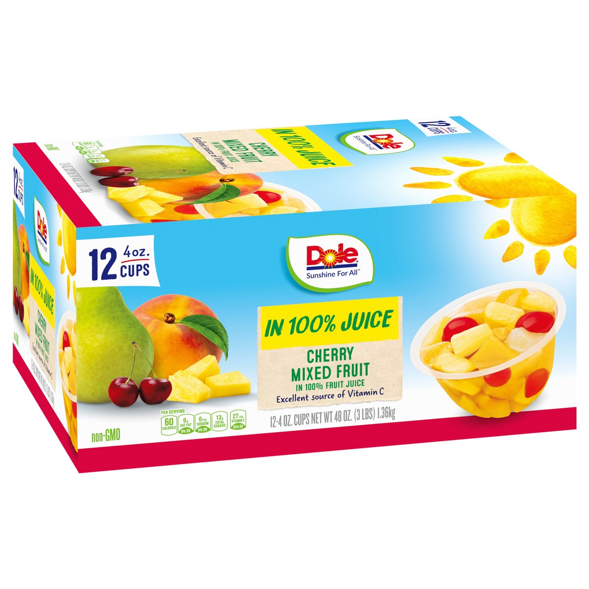 slide 8 of 9, Dole Cherry Mixed Fruit In 100% Fruit Juice Fruit Cups, 12 ct; 4 oz