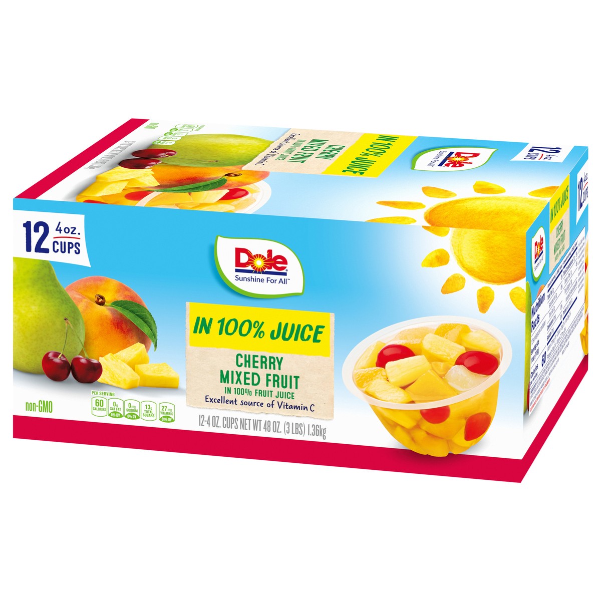 slide 3 of 9, Dole Cherry Mixed Fruit In 100% Fruit Juice Fruit Cups, 12 ct; 4 oz