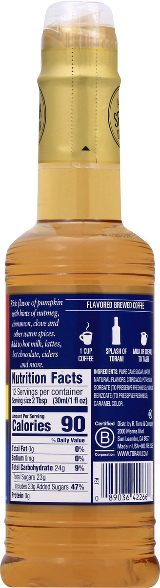 slide 4 of 13, Torani Syrup Pumpkin Spice - 12.7 oz, 12.7 oz