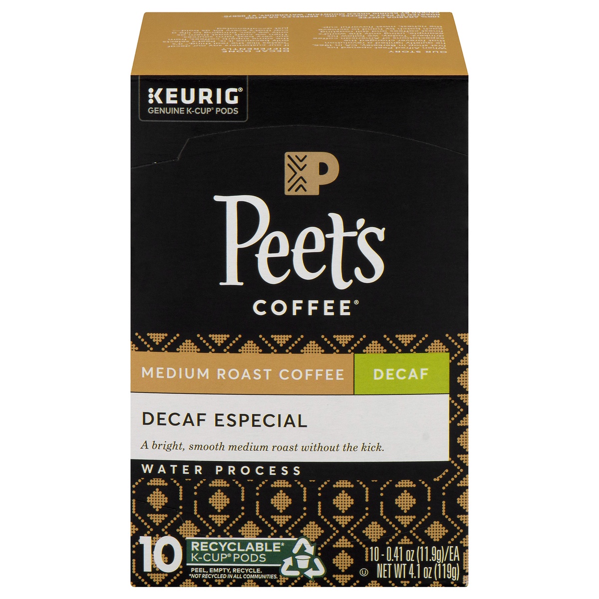 slide 1 of 7, Peet's Coffee Medium Roast Decaf Especial Coffee 10 - 0.42 oz Pods, 