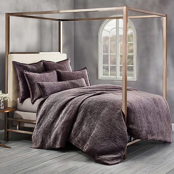 slide 1 of 1, Wamsutta Collection Velvet Hand Stitched King Duvet Cover - Eggplant, 1 ct