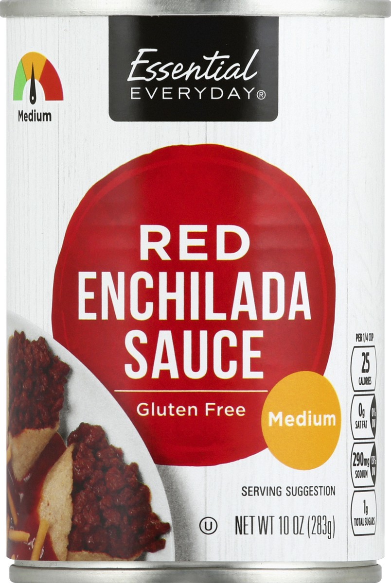slide 2 of 6, Essential Everyday Enchilada Sauce, Gluten Free, Red, Medium, 10 oz