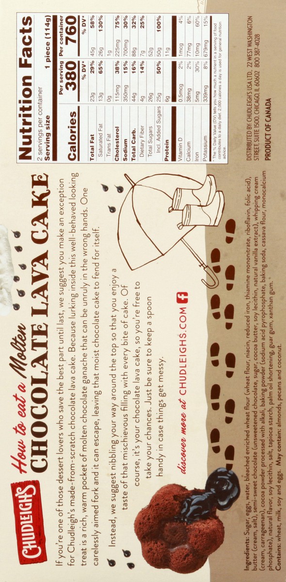 slide 12 of 13, ChudLeighs Molten Chocolate Lava Cakes 2 ea, 8 oz