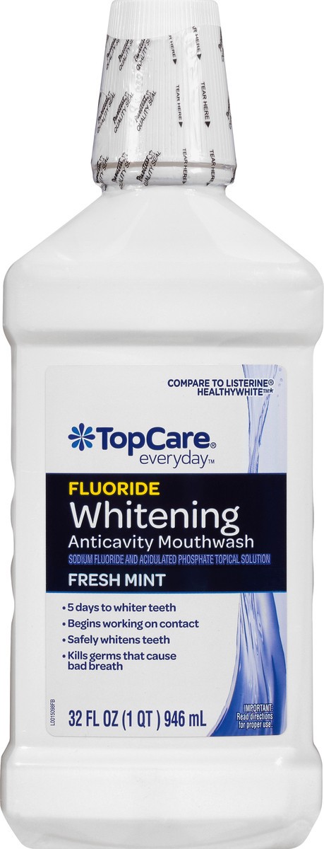 slide 13 of 14, TopCare Everyday Whitening Fresh Mint Anticavity Mouthwash 32 oz, 32 fl oz