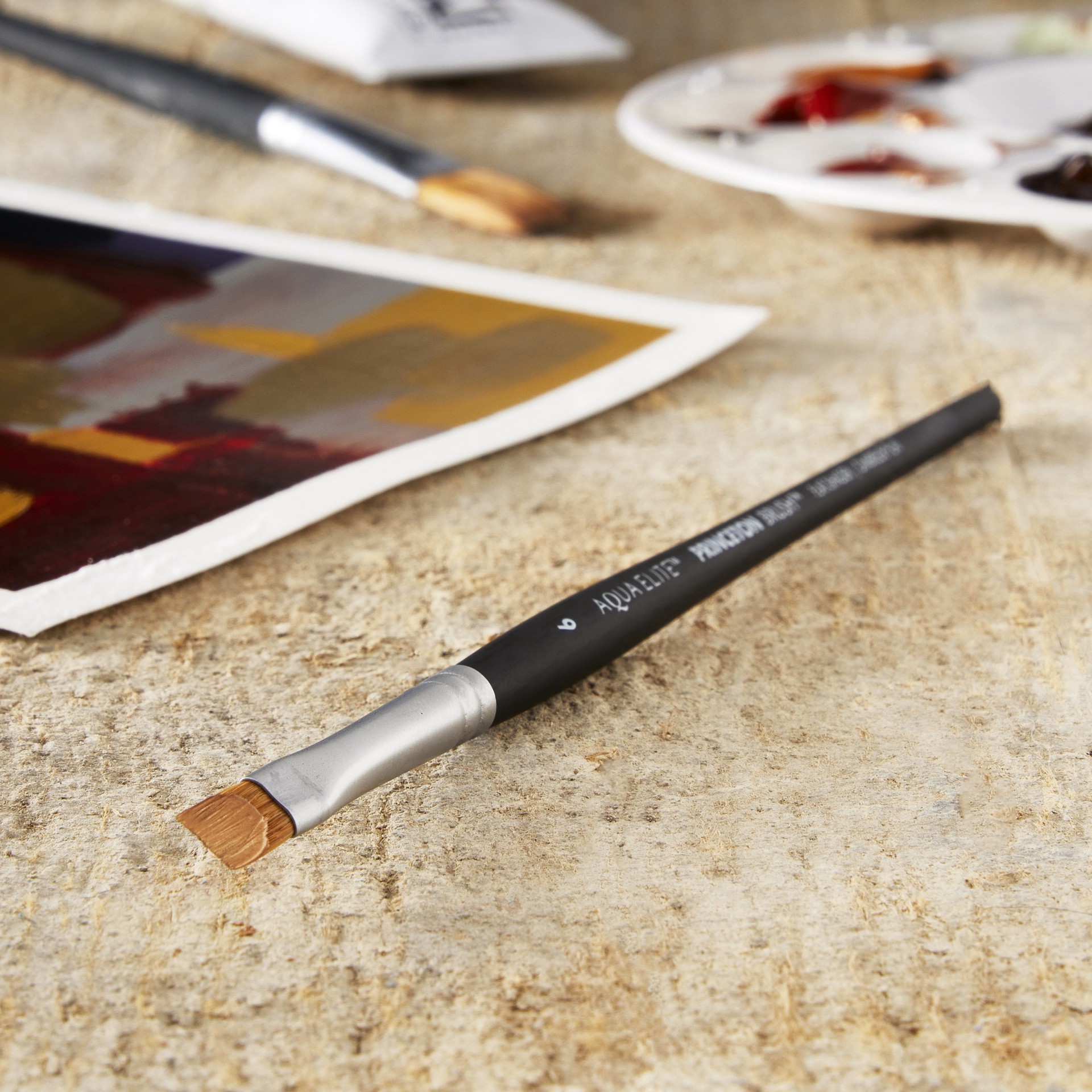 slide 4 of 6, Princeton Artist Brush Co Princeton Elite 4850 Flat Shader Paintbrush, Size 6, Size 6