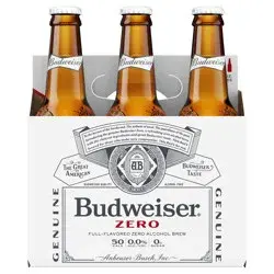Budweiser Zero Non-Alcoholic Beer, 6 Pack 12 fl. oz. Bottles