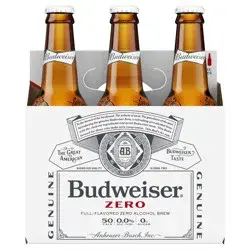 Budweiser Zero Non Alcoholic Beer  6 pk / 12 fl oz Bottles