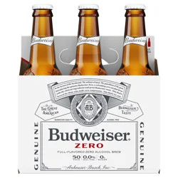 Budweiser Zero Non-Alcoholic Beer, 6 Pack 12 fl. oz. Bottles