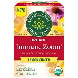 Traditional Medicinals Organic Immune Zoom Lemon Ginger Echinacea