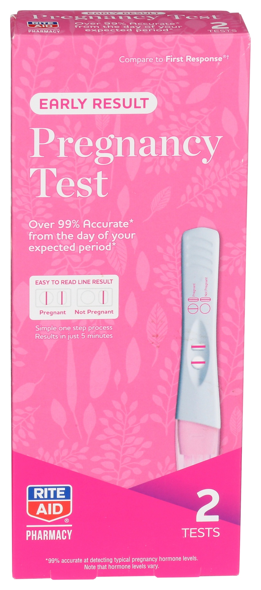slide 1 of 3, Rite Aid Early Result Pregnancy Test, 2 ct