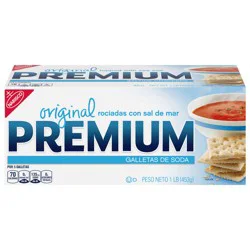 Premium Original Saltine Crackers, Lunch Snacks, 16 oz