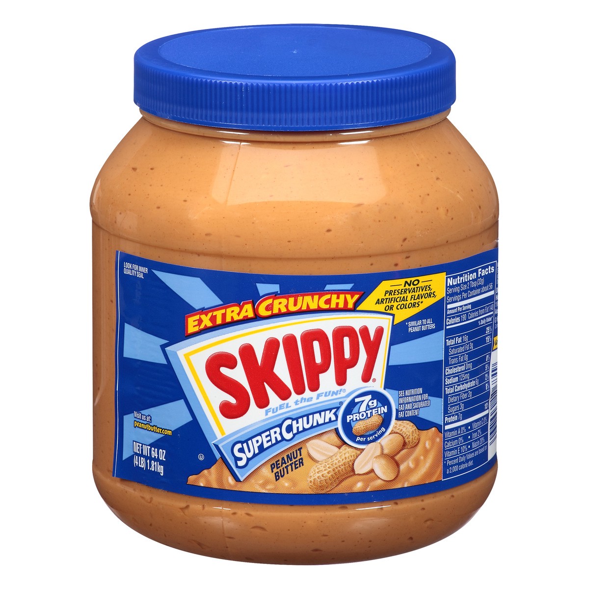 slide 11 of 12, Skippy Super Chunk Extra Crunchy Peanut Butter 64 oz. Jar, 64 oz