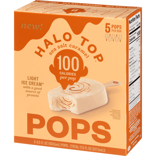 slide 2 of 3, Halo Top Creamery Sea Salt Caramel Light Ice Cream Pops, 5 ct; 3.5 fl oz