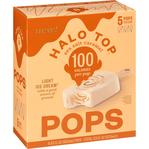 slide 3 of 3, Halo Top Creamery Sea Salt Caramel Light Ice Cream Pops, 5 ct; 3.5 fl oz