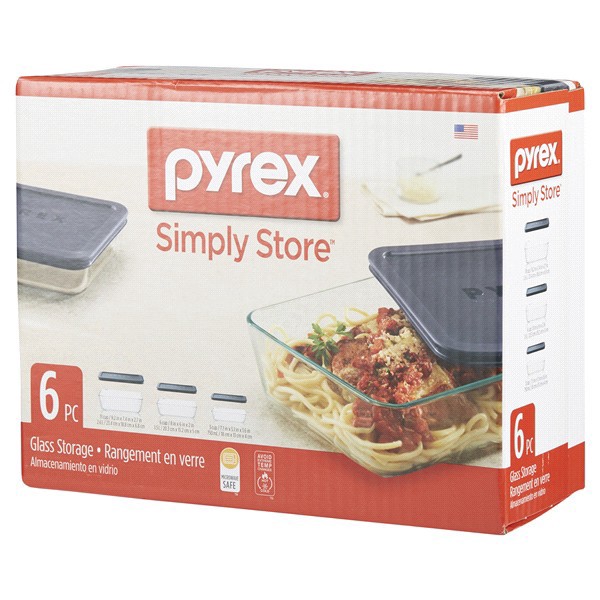 slide 4 of 29, Pyrex Simply Store Rectangular Set, 6 ct