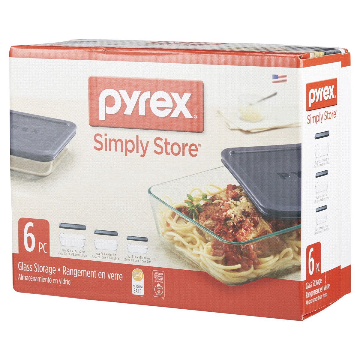 slide 2 of 29, Pyrex Simply Store Rectangular Set, 6 ct