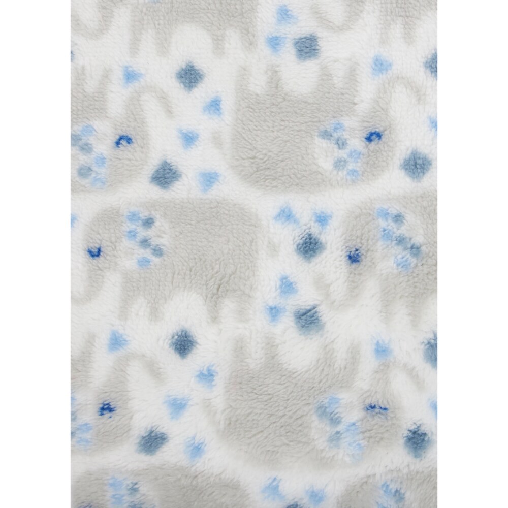 slide 4 of 4, Cutie Pie Elephant Plush Baby Blanket - Blue, 1 ct