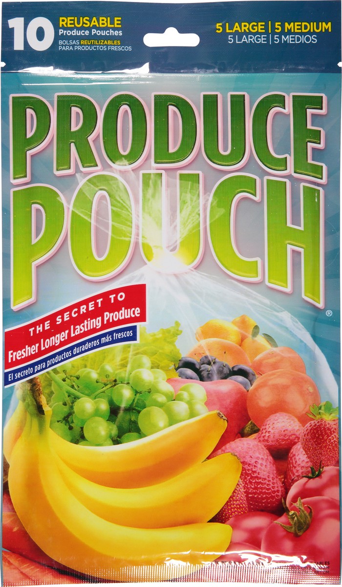 slide 1 of 1, Produce Pouch Reusable Produce Bags 10pk, 10 ct