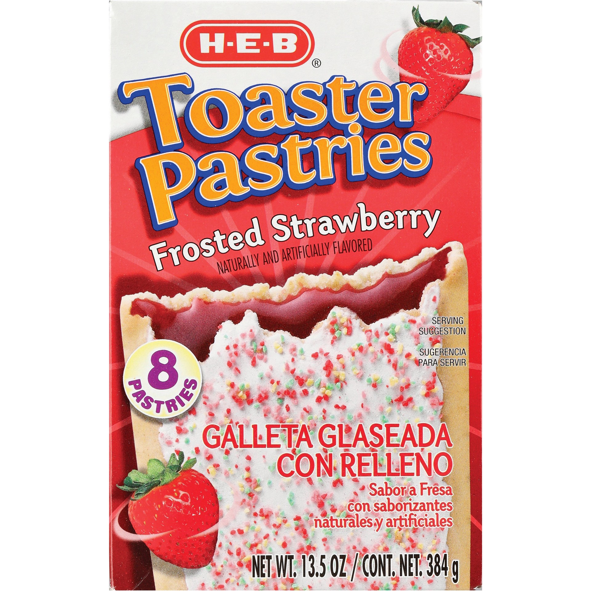 slide 1 of 1, H-E-B Frosted Strawberry Toaster Pastries, 8 ct
