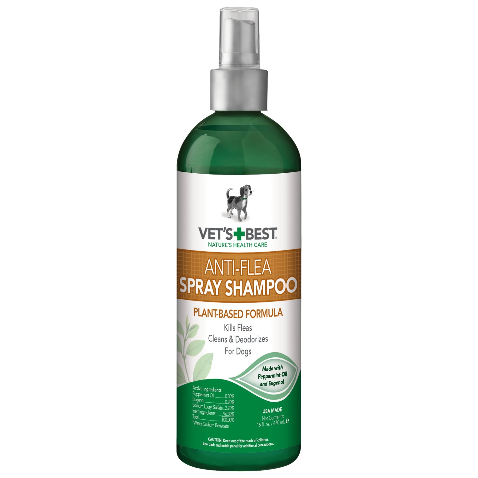 slide 1 of 1, Vet's Best Anti-Flea Easy Spray Flea Shampoo for Dogs, 16 fl oz