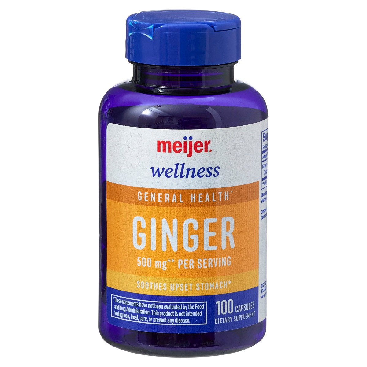 slide 1 of 9, MEIJER WELLNESS Meijer Herb Ginger Root Cap, 100 ct; 500 mg