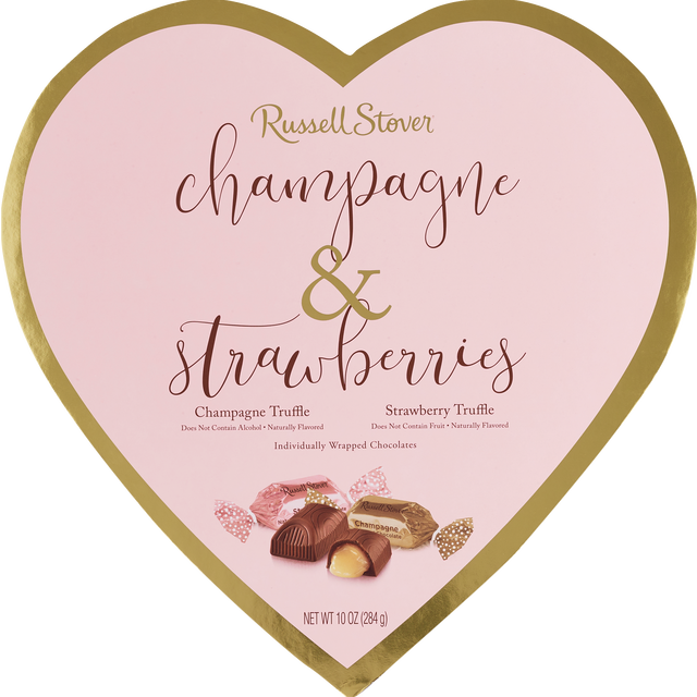 slide 1 of 1, Russell Stover Champagne & Strawberries Chocolate Truffles, 10 oz