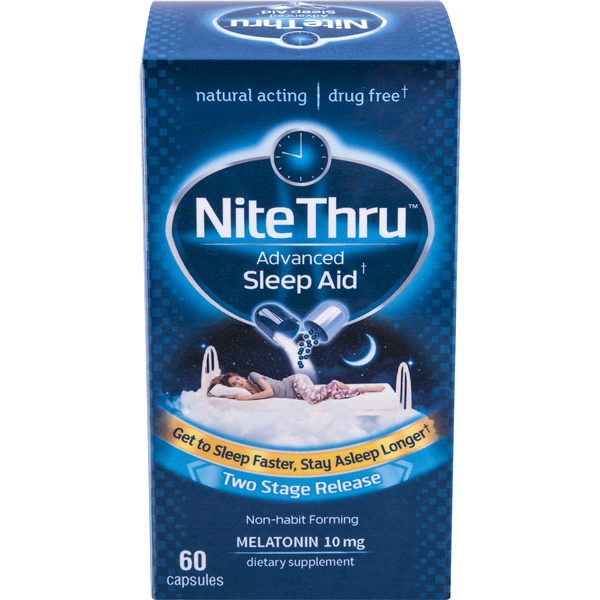 slide 1 of 8, Nite Thru Advanced Sleep Aid Capsules, 60 ct