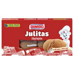 Bimbo Julitas Milk Caramel Filled Pastries, 4 twin packs, 11.28 oz