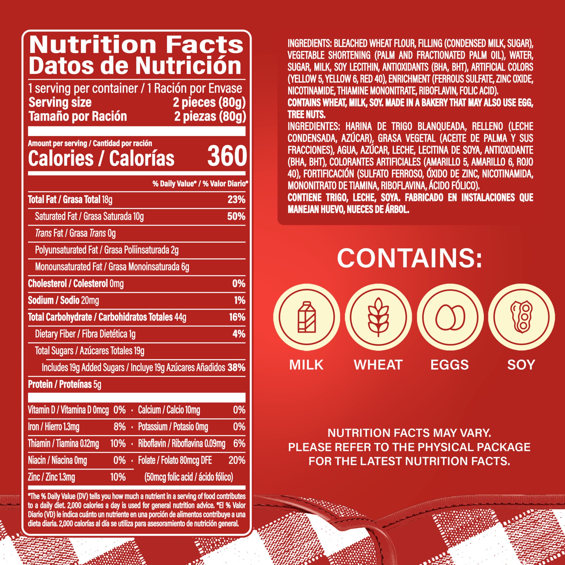 slide 4 of 8, Bimbo Julitas Milk Caramel (Twin Pack) Filled Pastries, 2 count, 2.82 oz, 2 ct