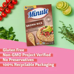 Minute Rice, Brown, 100% Whole Grain - 14 oz