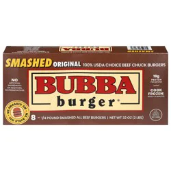 Bubba Burger Smashed Original Beef Burgers 8 - 0.25 lb