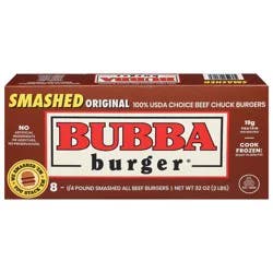 BUBBA Burger Smashed Original Burgers 8 - 0.25 lb Each