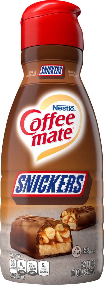 slide 3 of 5, Coffee-Mate Snickers Creamer, 32 fl oz