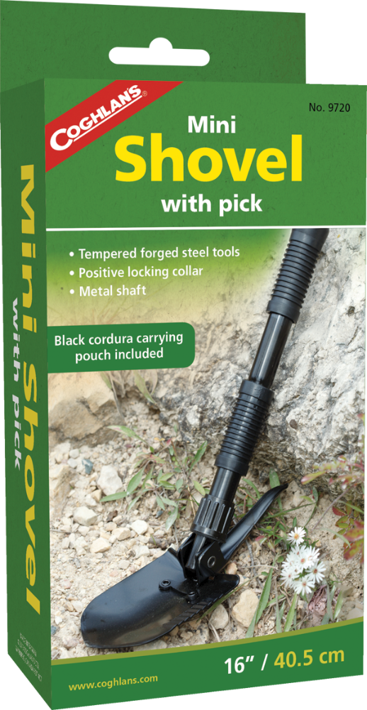 slide 1 of 1, Coghlan's Mini Shovel With Pick - Black, 16 in