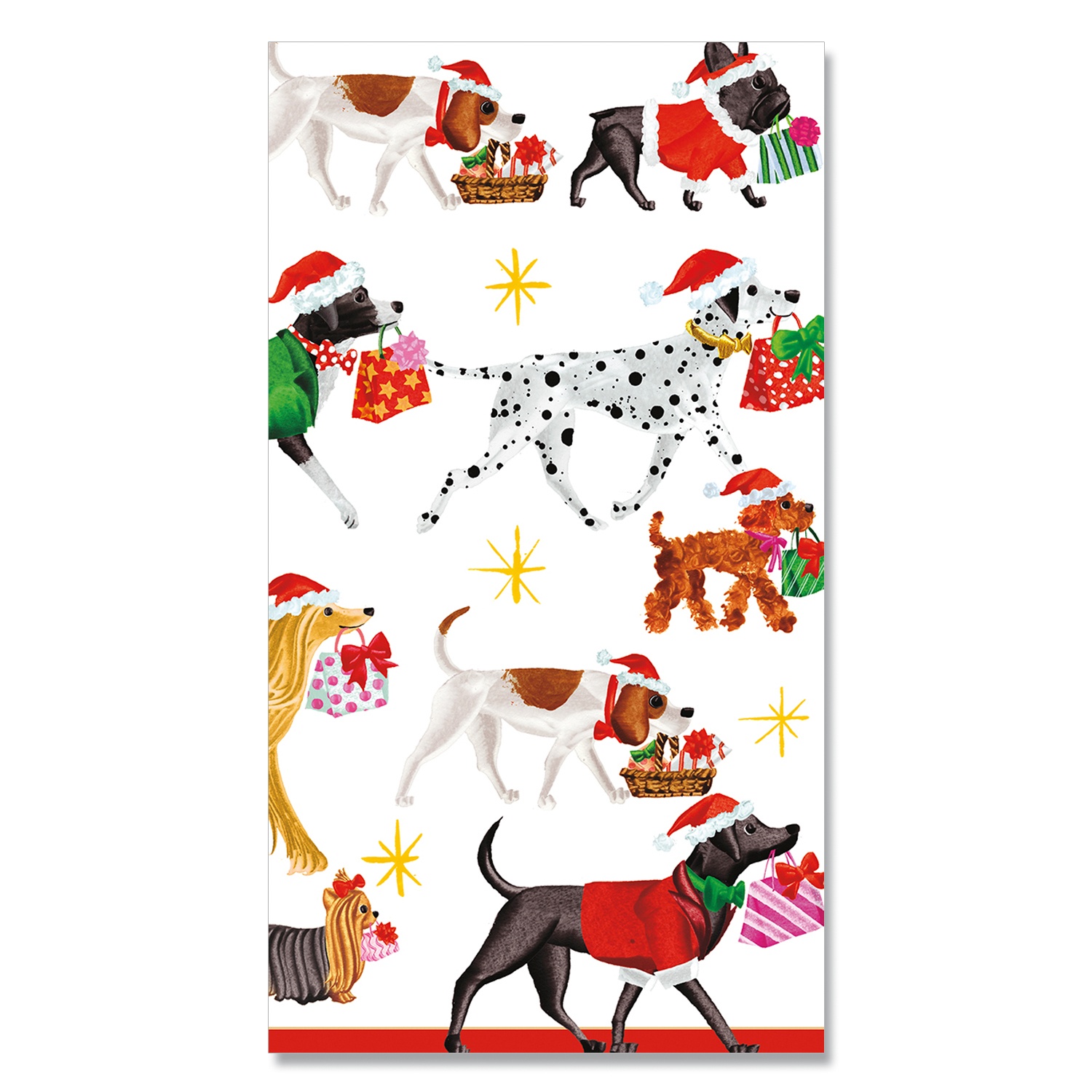 slide 1 of 1, Caspari Christmas Delivery Dog Paper Guest Napkins, 15 ct