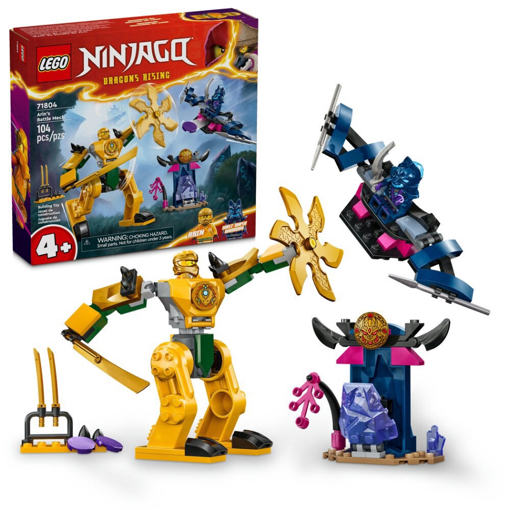 slide 1 of 6, 71804 Lego Ninjago Dragon's Rising Arin's Battle Mech, 104 ct