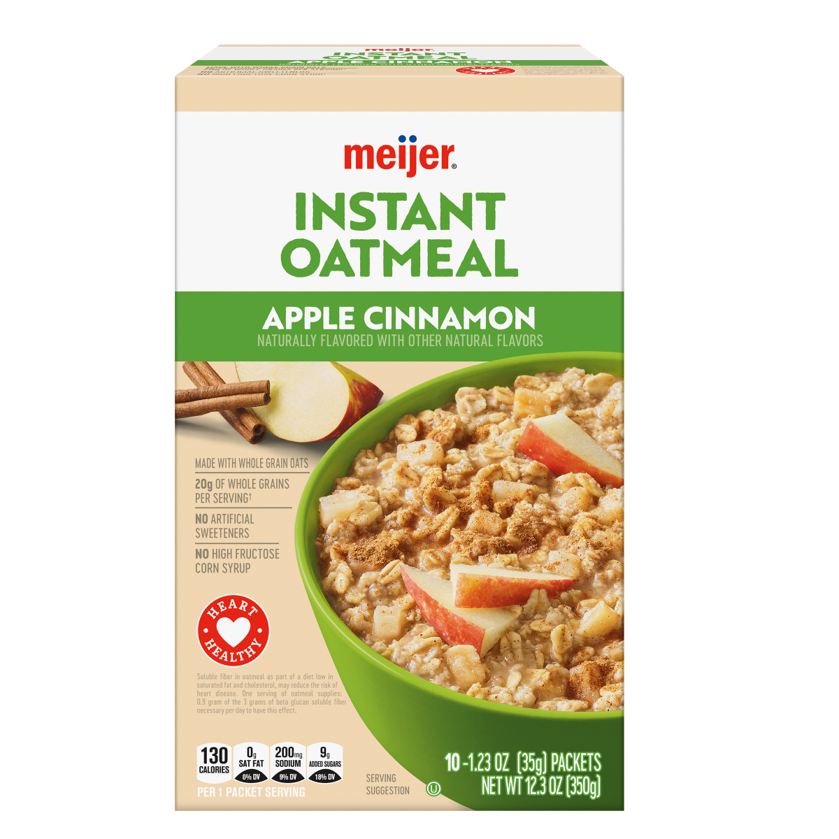 Meijer Apples & Cinnamon Instant Oatmeal 10 ct Shipt