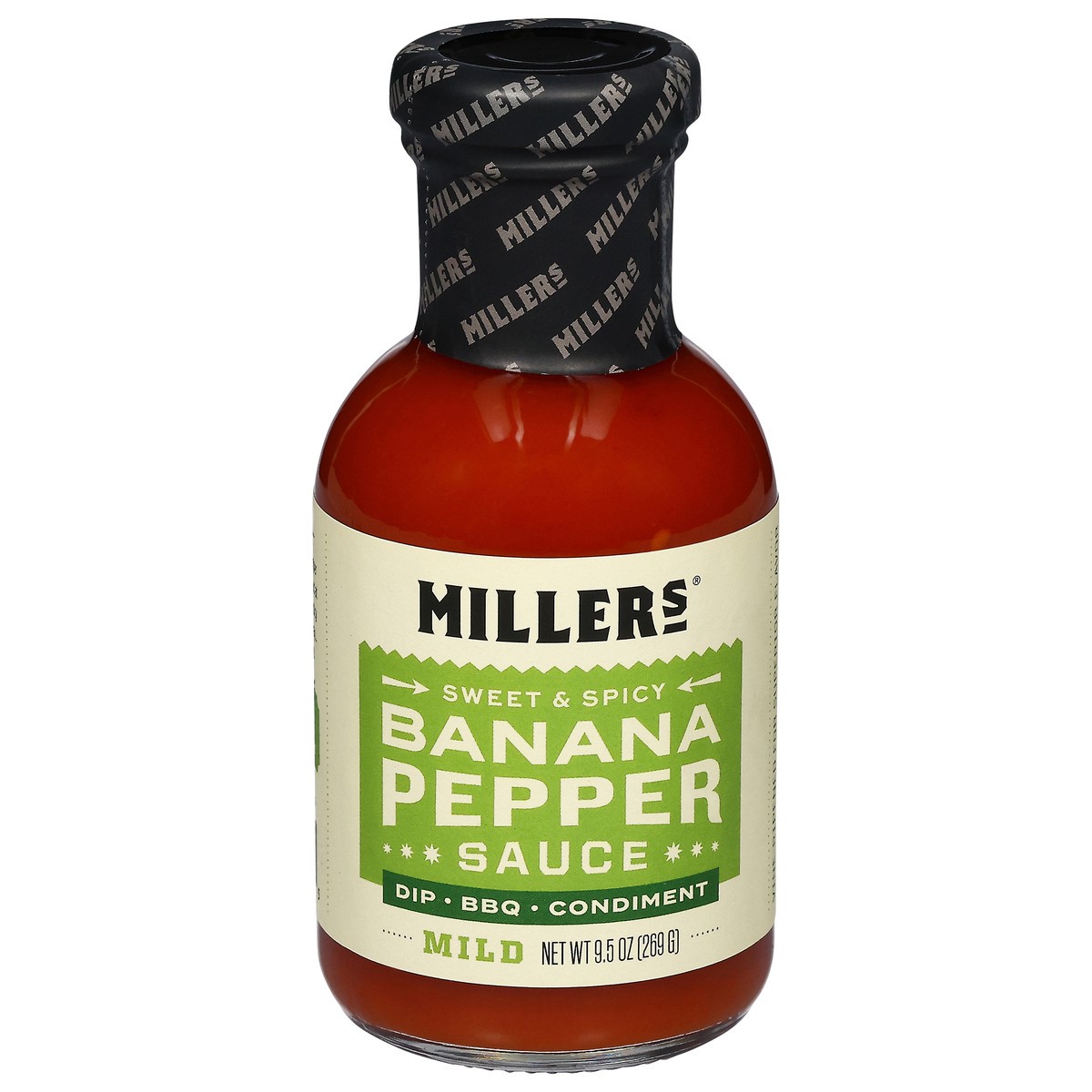 slide 1 of 14, Miller's Mild Banana Pepper Sweet & Spicy Sauce 9.5 oz, 9.5 oz