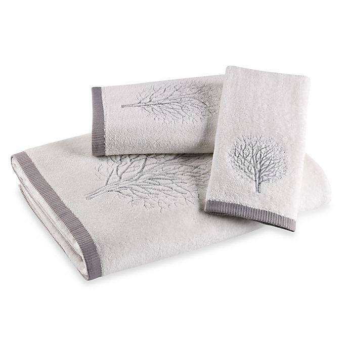 slide 1 of 1, Laura Ashley Forest White/Silver Hand Towel, 1 ct