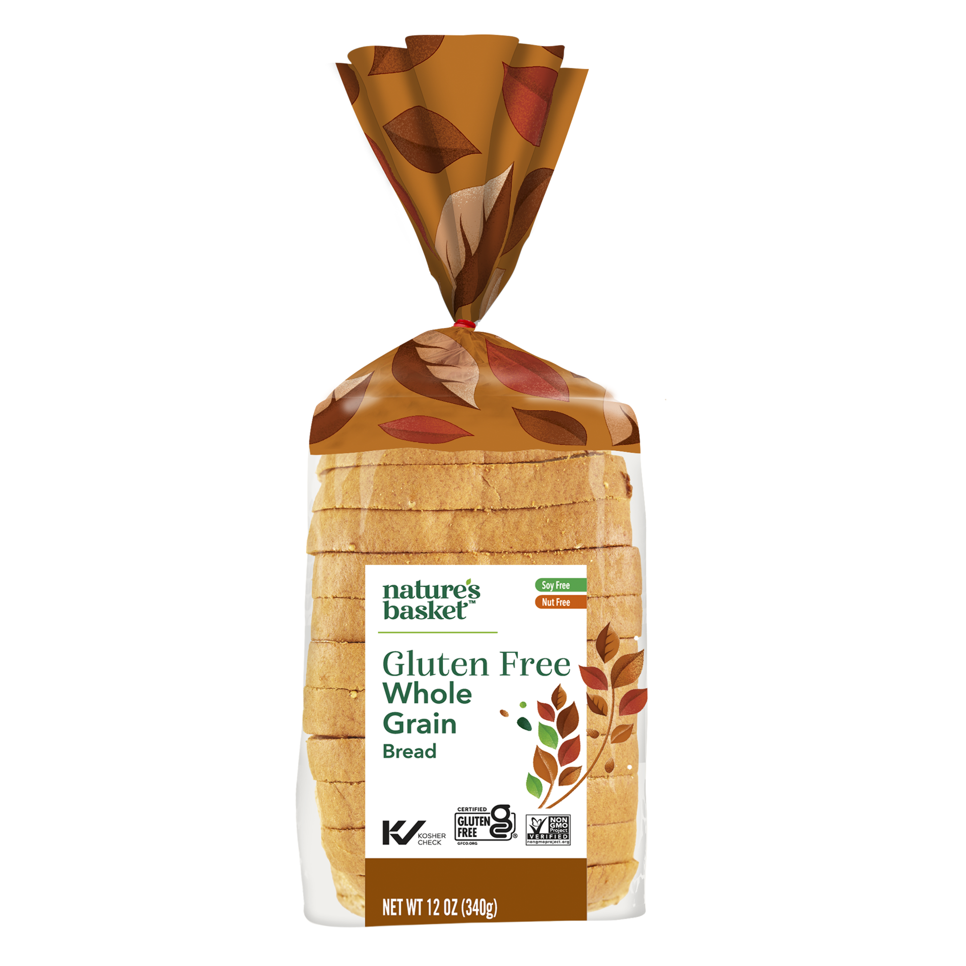 slide 1 of 1, Nature's Basket Whole Grain Gluten-Free Bread, 12 oz