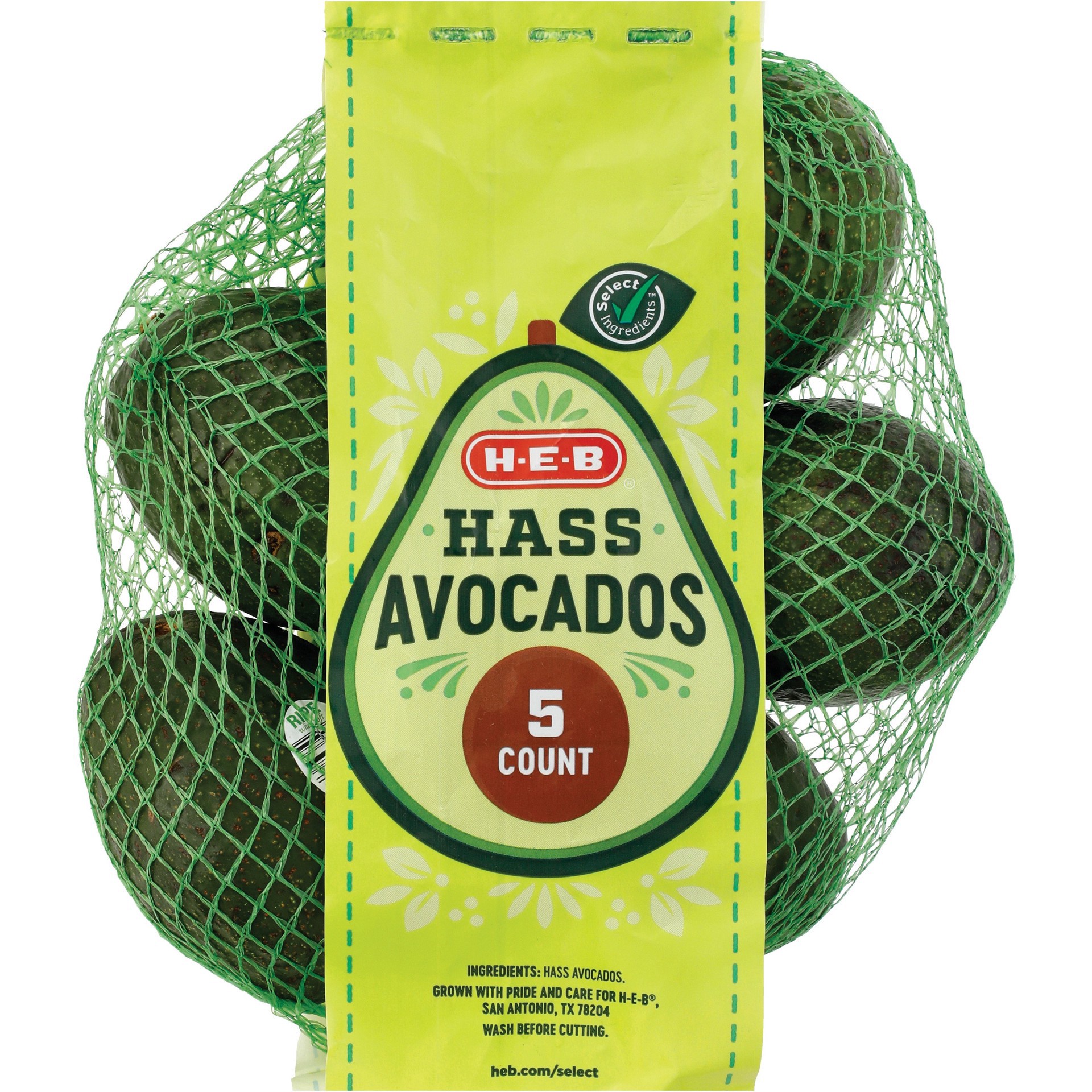 slide 1 of 1, H-E-B Fresh Hass Avocados, 5 ct
